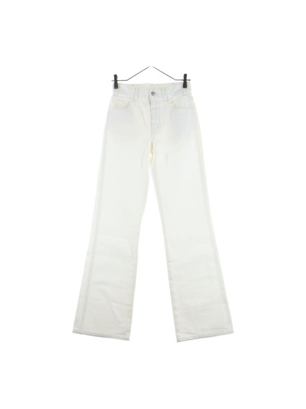 Celine Mid Waist Flare Denim Pants Jeans White 24